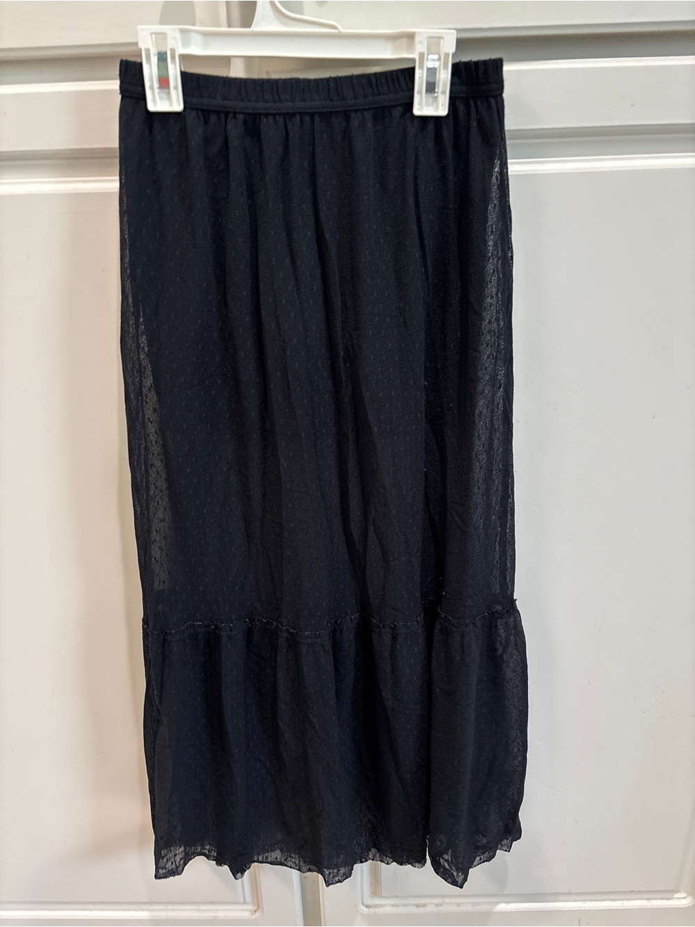 OFFLINE by Aerie Black Swiss Dot Sheer Maxi Skirt Size S/P